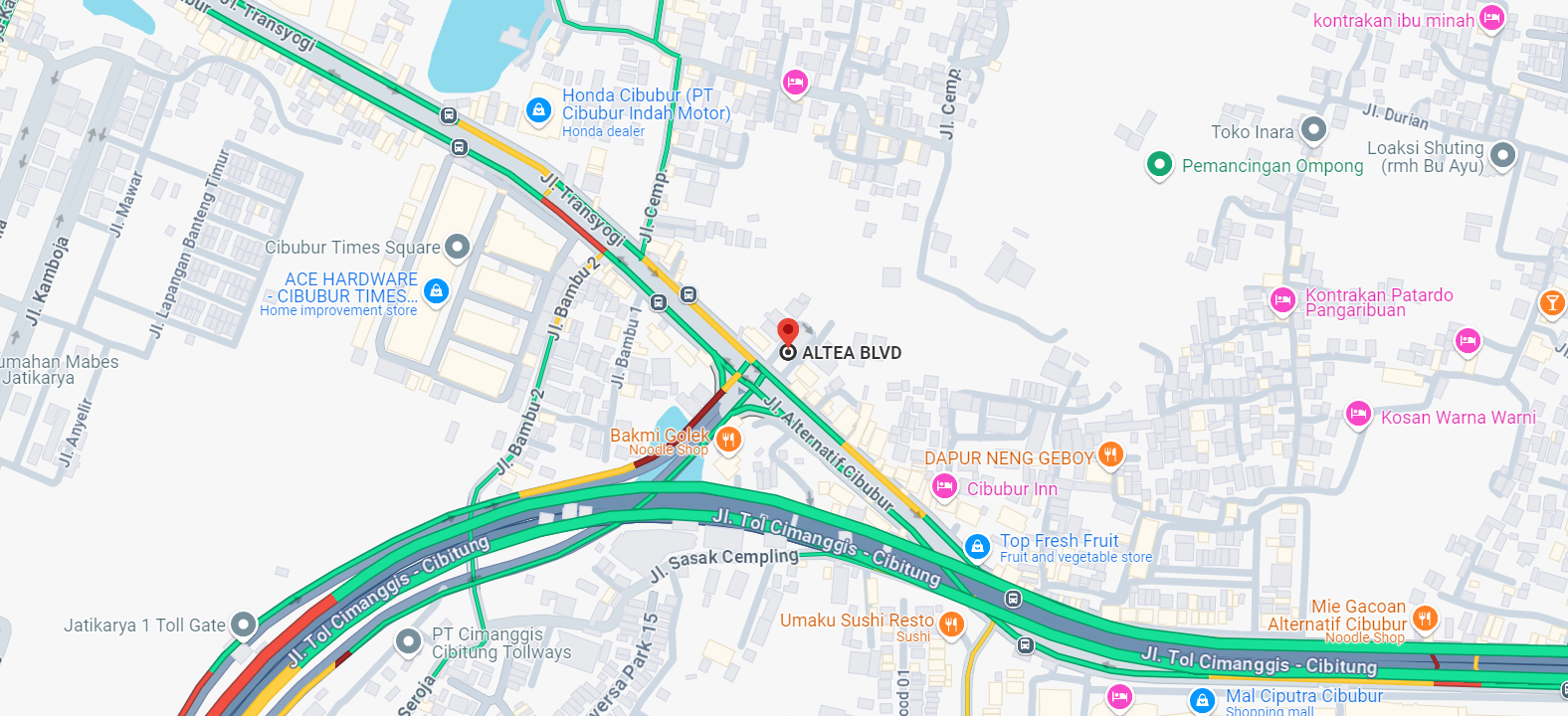 Peta Lokasi HQuarters Cibubur